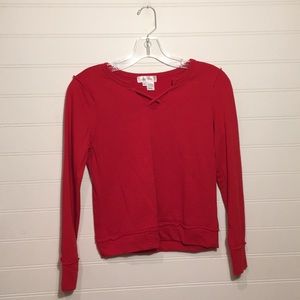 Red long sleeved shirt
